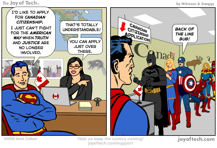 Superman looks North!